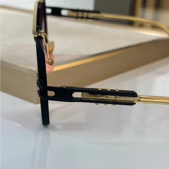 DITA Black and Gold Sunglasses with Pink Lenses